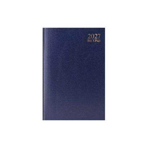 A4 2027 Day a Page Diary - Sat / Sun Split - Blue Pack of 1
