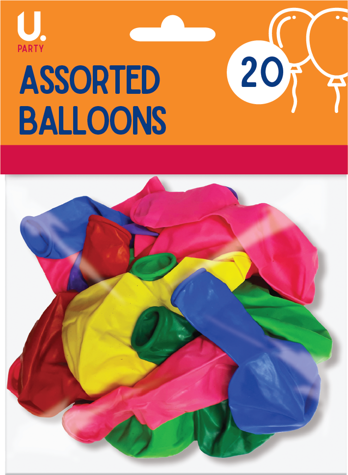 Assorted Colourful Balloons pack of 20