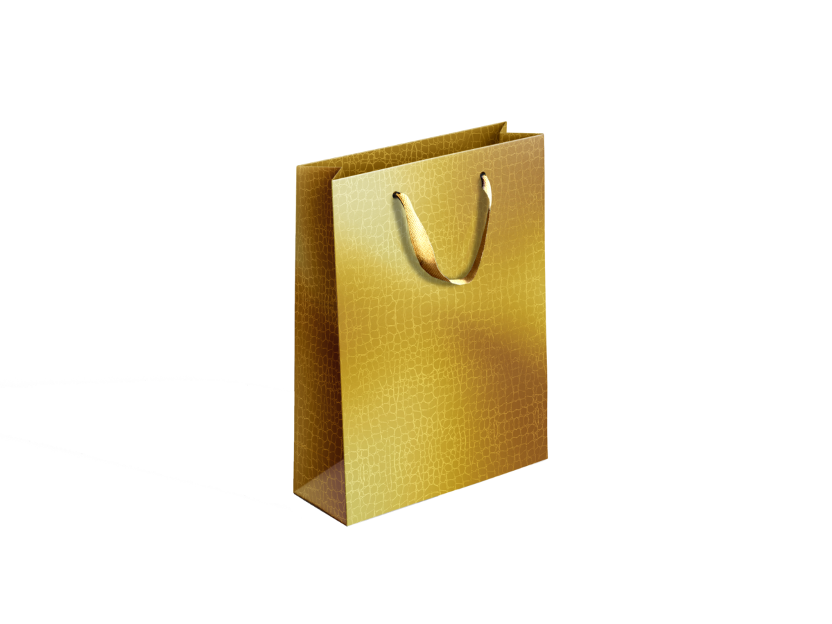 Embossed Metallic Gift Bag Gold or Silver Large pack of 6
