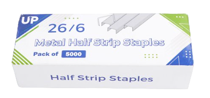 Metal half strip staples 26/6 box of 5000