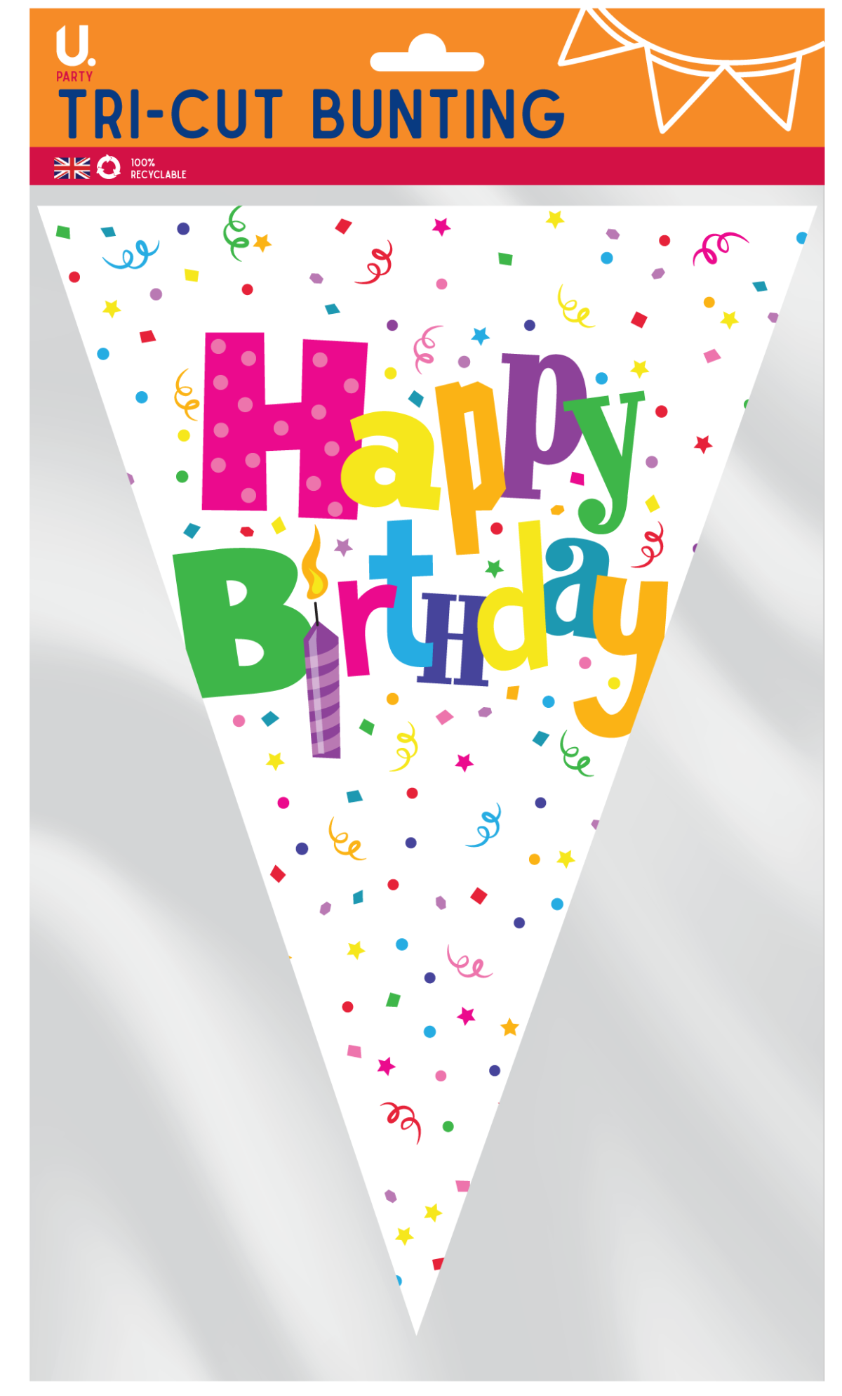 Happy Birthday Tri Cut Bunting pack of 1