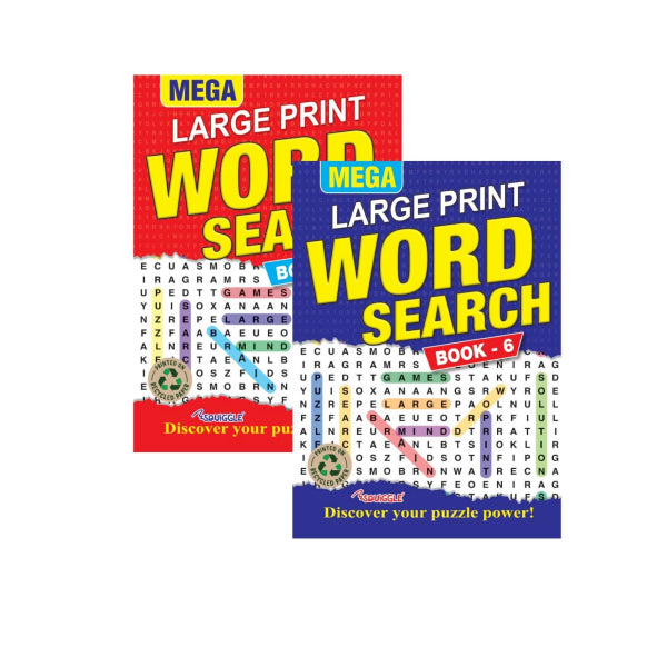 Mega Large Print Word Search Red or Blue pack of 1