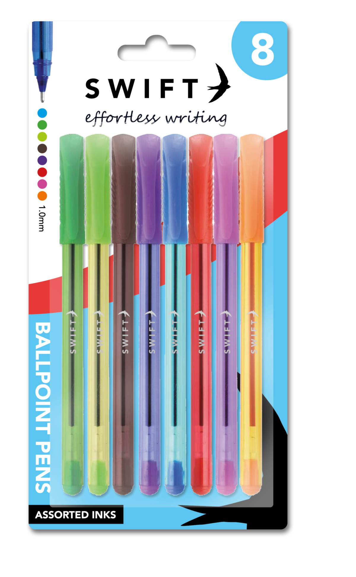 Multicolour Ballpoint Pens pack of 8 Assorted