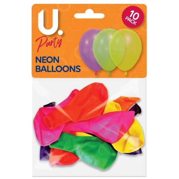 Neon Balloons pack of 10