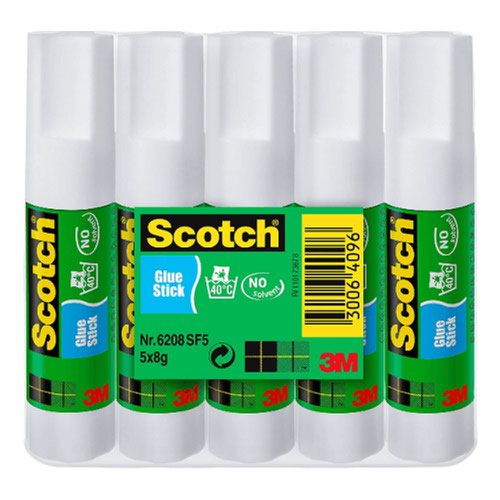 Scotch Permanent Glue Stick, 8g pack of 5