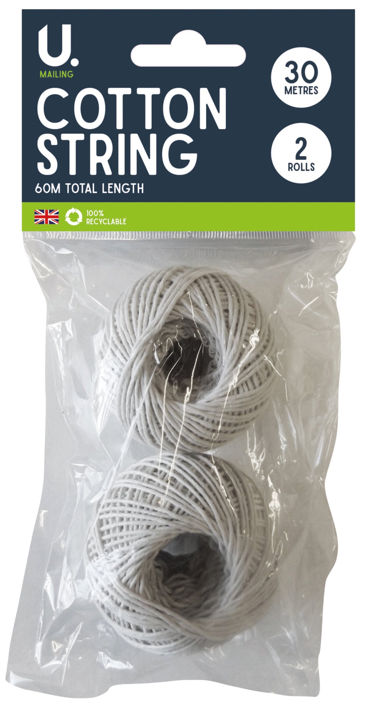 Cotton String Balls 30 Metres pack of 2
